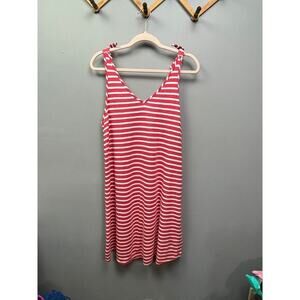 Gap striped sleeveless causal dress medium Shoulder ties Red/White